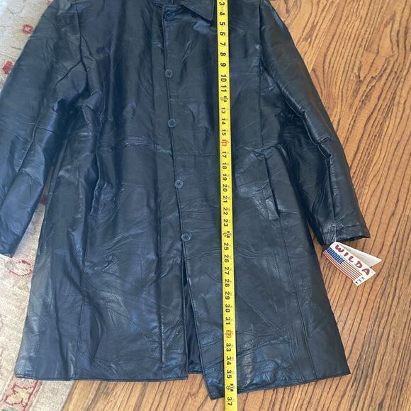 Wilda New York USA Genuine Black Leather Fully Lined Coat Women’s Size Large New - Picture 13 of 15